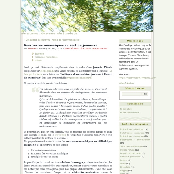 Ressources numériques en section jeunesse