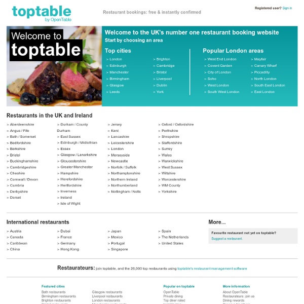 Toptable - Restaurants, Reviews, Offers and Restaurant Booking