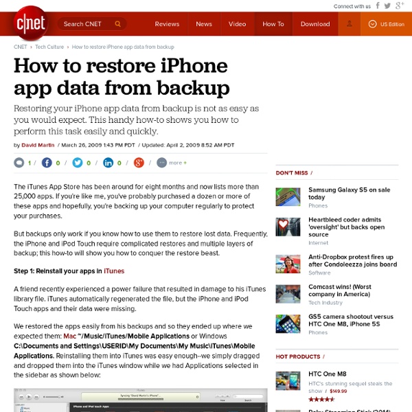 How to restore iPhone app data from backup