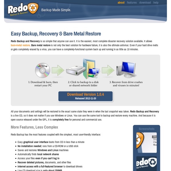 Bare Metal Restore Solution GUI Backup Open Source GPL Recovery