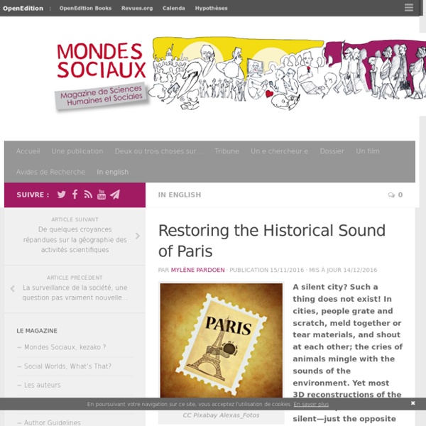 Restoring the Historical Sound of Paris – Mondes Sociaux