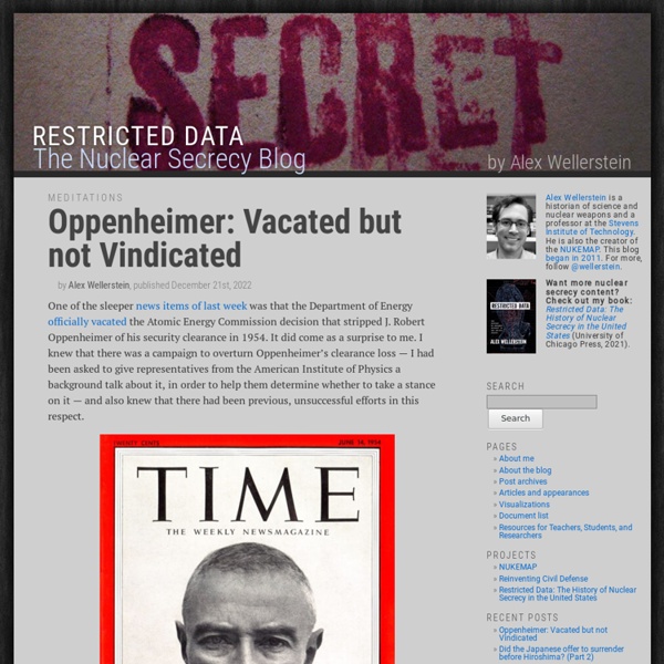 Restricted Data: The Nuclear Secrecy Blog