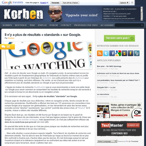 Il n’y a plus de résultats « standards » sur Google.