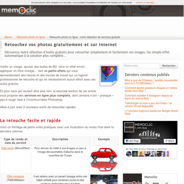 La retouche photo : outils en ligne