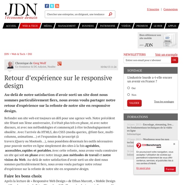 Retour d’expérience sur le responsive design