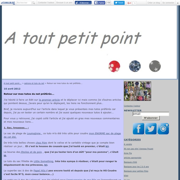 Retour sur mes tutos du net préférés... - A tout petit point...