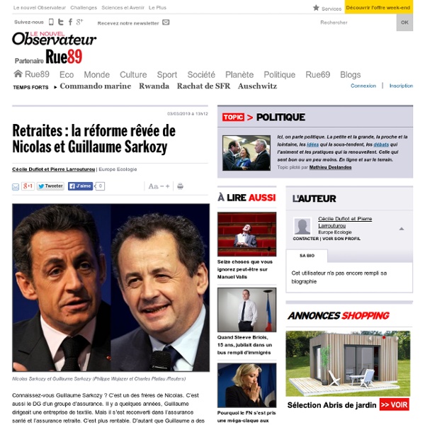 La réforme rêvée de Nicolas et Guillaume Sarkozy