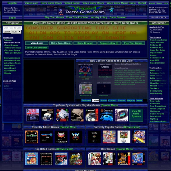 Play Retro Games Online - 40,000+ Classic Video Game Roms - Retro Game Room
