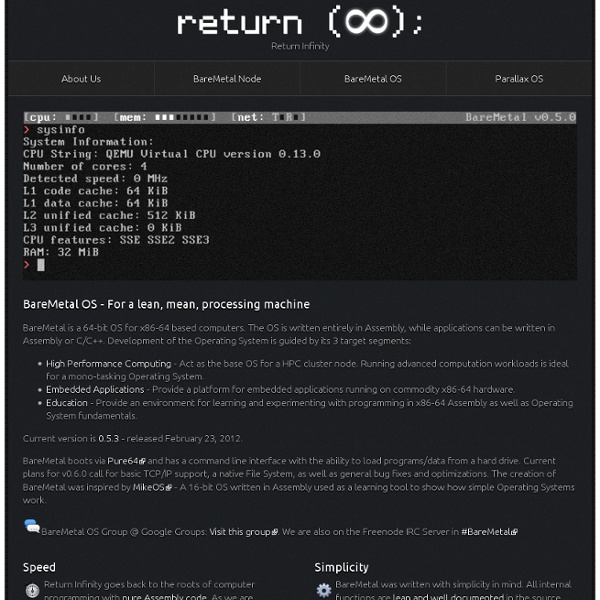 Return Infinity - BareMetal OS