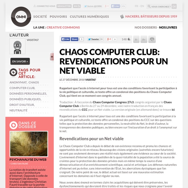 Chaos Computer Club: Revendications pour un Net viable » Article » OWNI, Digital Journalism