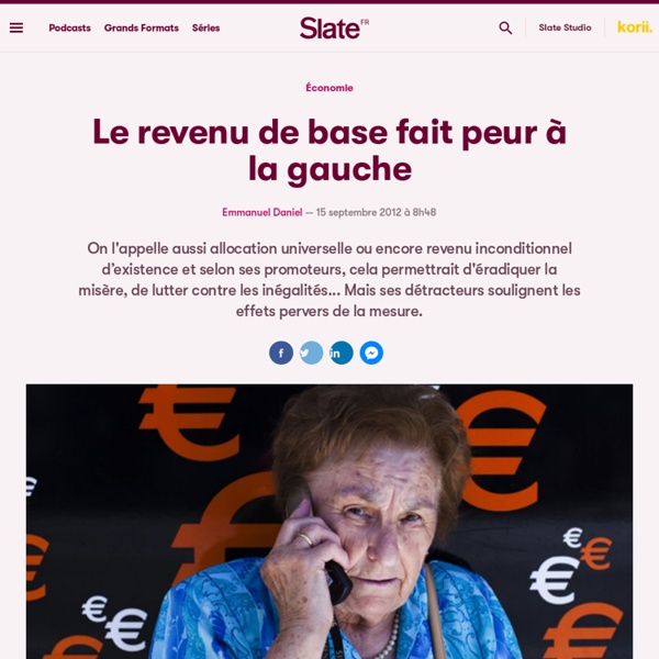 Le revenu de base fait peur à la gauche