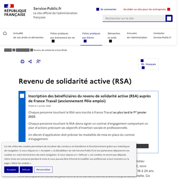 Revenu de solidarité active (RSA)