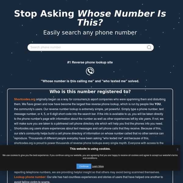Reverse Phone Lookup - Whose Number Is This? - Reverse Number Lookup