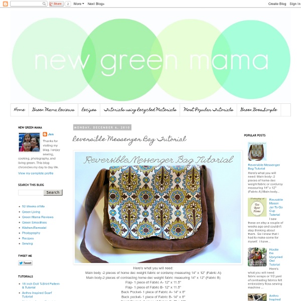 New Green Mama: Reversible Messenger Bag Tutorial