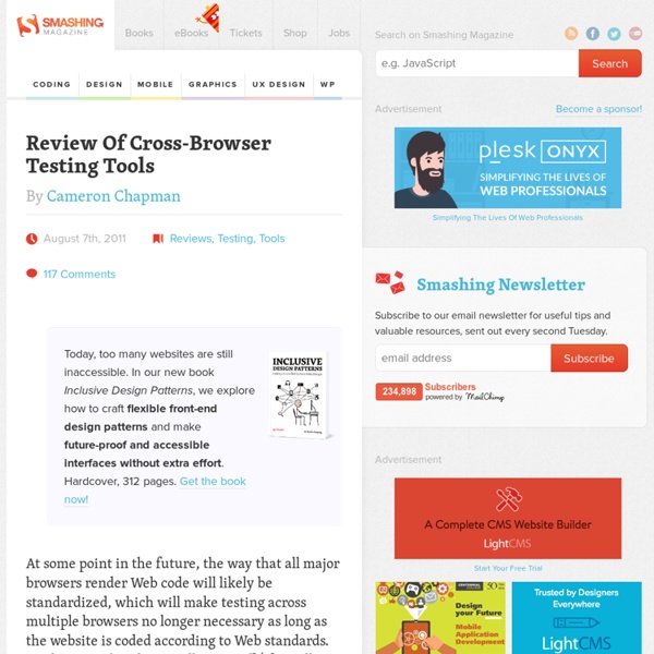 Review Of Cross-Browser Testing Tools - Smashing Magazine