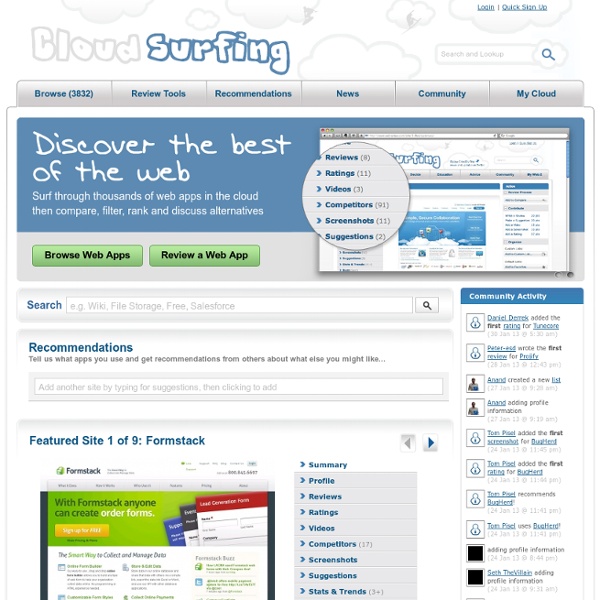 The one stop review source for web 2.0 apps, tools, services, and more - CloudSurfing