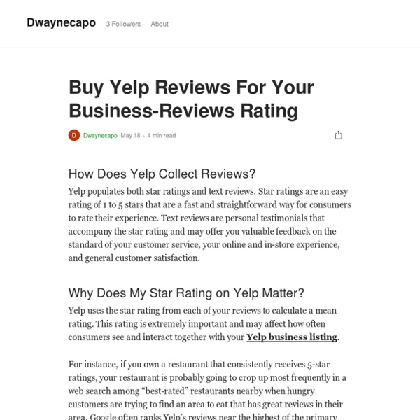 Buy Yelp Reviews For Your Business-Reviews Rating