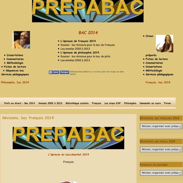 Révisions, bac français 2014