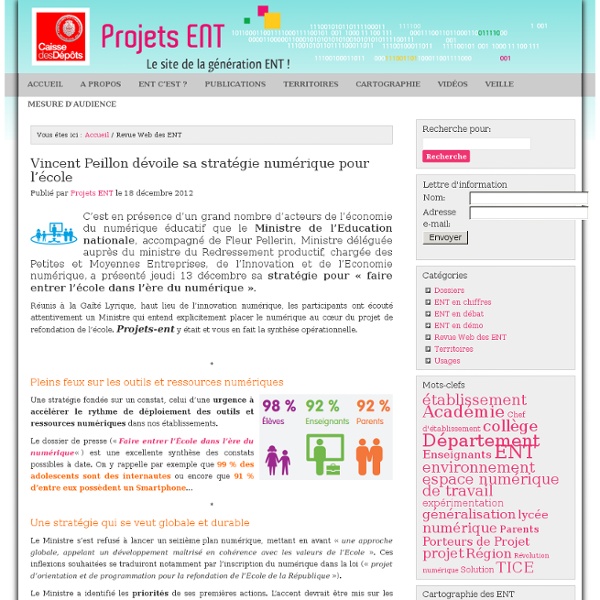 Projets ENT » Revue Web des ENT