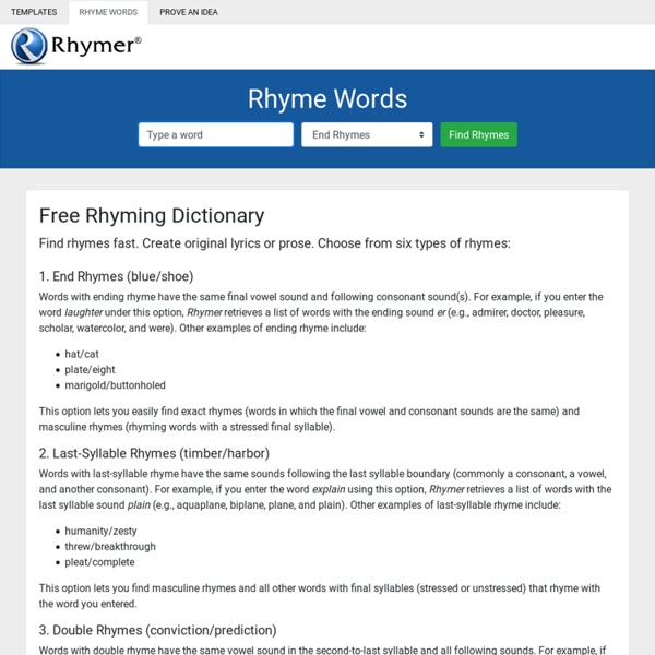 FREE Online Rhyming Dictionary