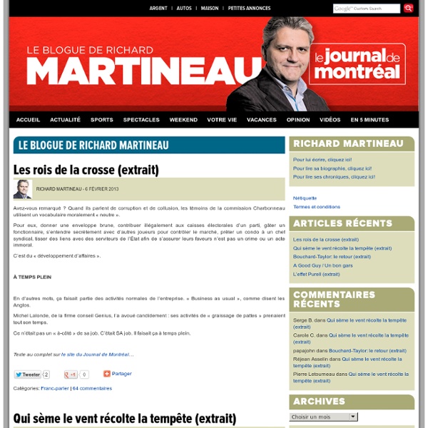 Le blogue de Richard Martineau