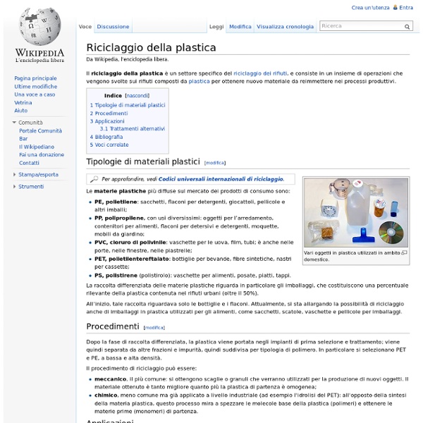 Riciclaggio della plastica