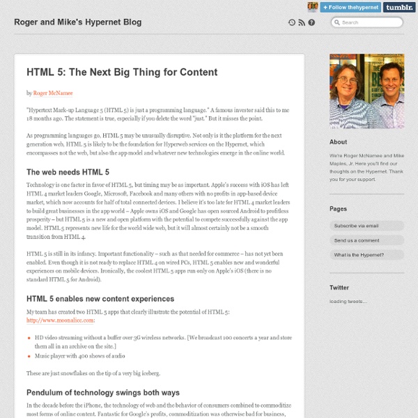 Roger and Mike's Hypernet Blog