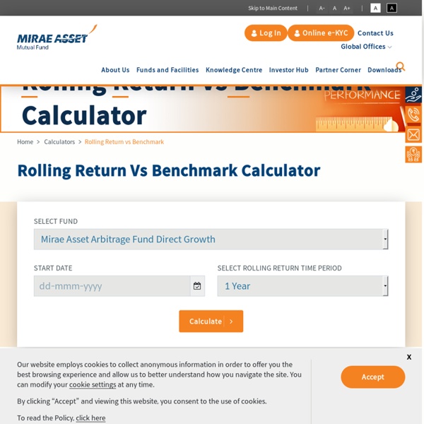 Know About Rolling Returns Calculator to Easily Calculate Your Returns Online at Mirae Asset