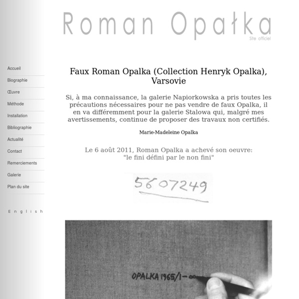 Roman Opałka - Site Officiel