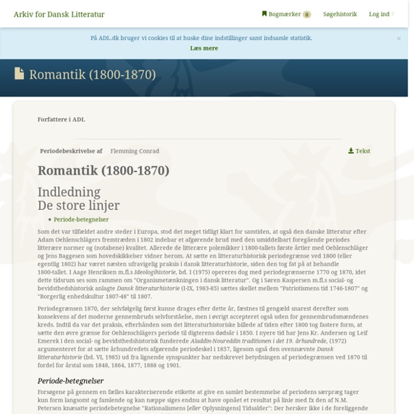Romantik (1800-1870) - Arkiv for Dansk Litteratur