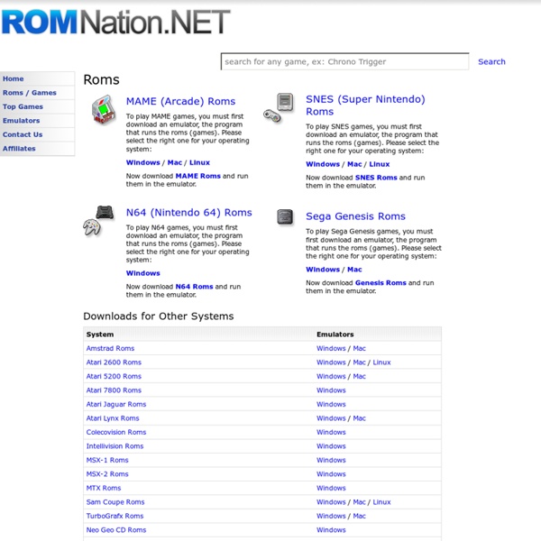 ROMNation.NET Roms and Emulators SNES Roms MAME Roms N64 roms