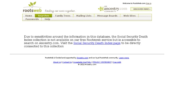 Social Security Death Index Interactive Search