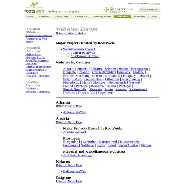 RootsWeb: International Web Sites
