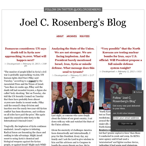Joel C. Rosenberg's Blog
