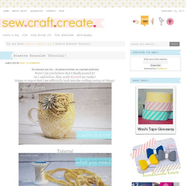 Sew.Craft.Create.: Rosette Bracelet Tutorial!