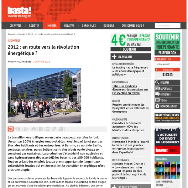 2012 : en route vers la révolution énergétique ? - Alternatives
