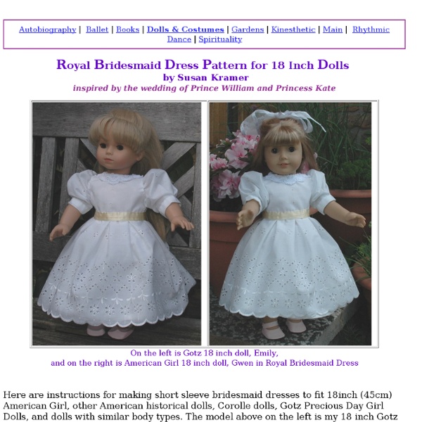 Royal Bridesmaid Dress Pattern for 18 Inch Dolls