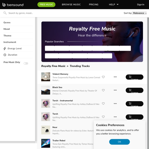 Royalty free music from Bensound