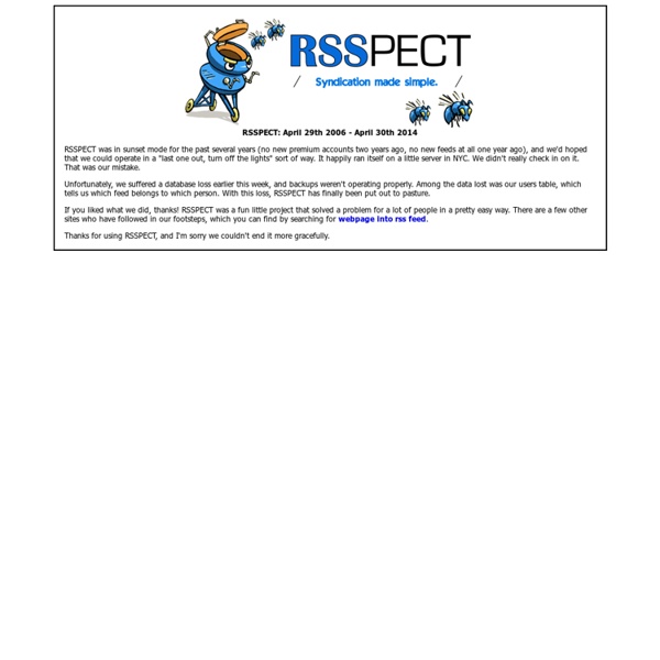 RSSPECT - automatic and free RSS feeds for everyone.