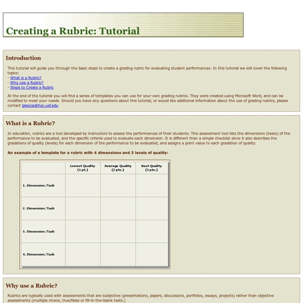 Rubric Tutorial