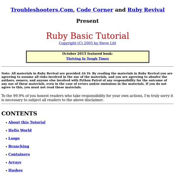 Ruby Basic Tutorial