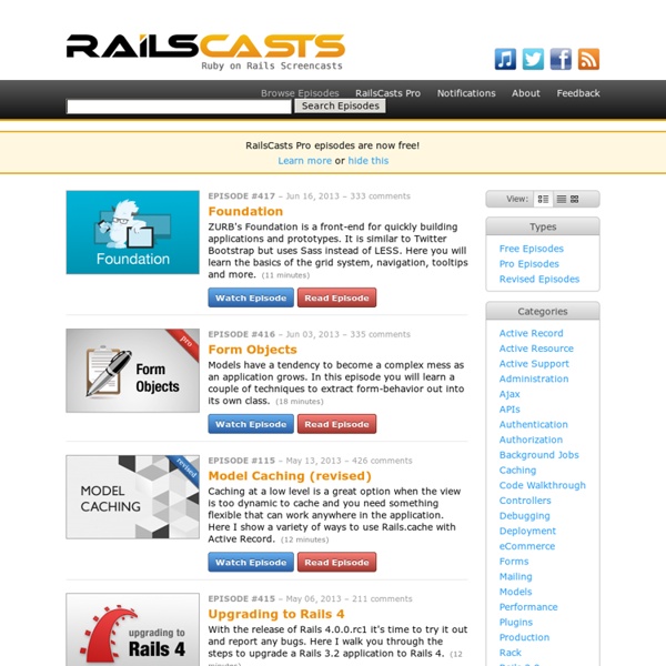 Ruby on Rails Screencasts - RailsCasts