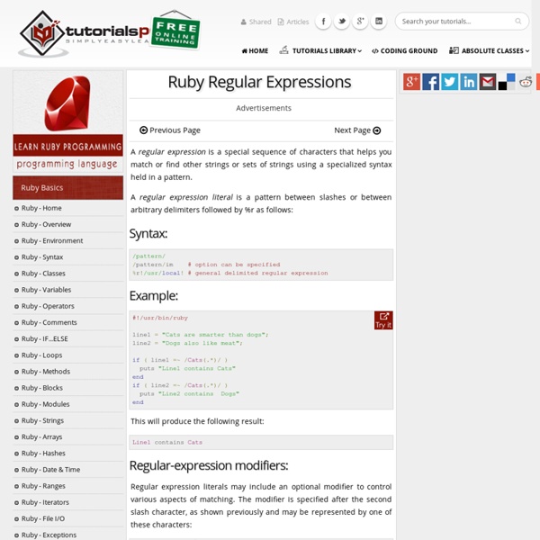 Ruby Regular Expressions