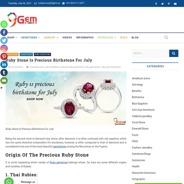 Ruby Stone Is Precious Birthstone For July- 9Gem.us