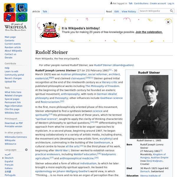 Rudolf Steiner - Golden Dawn member, appointed as head of Theosophy Germany & Austria by Besant