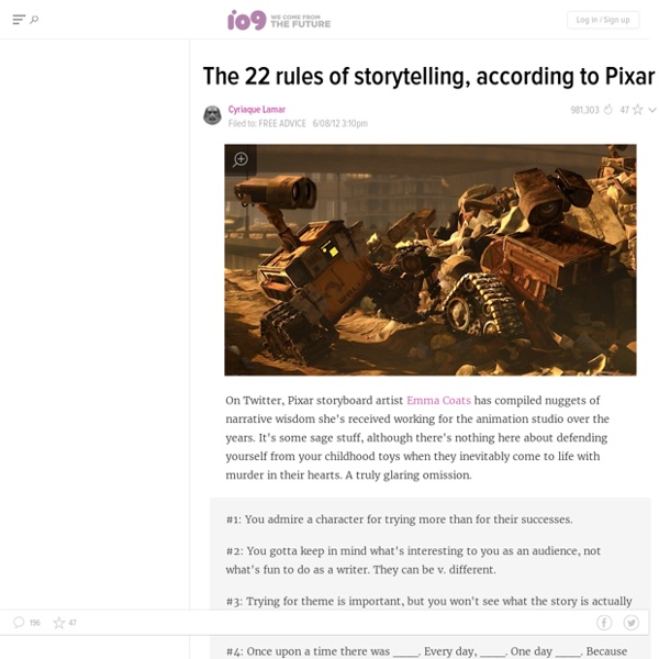 The 22 rules of storytelling, according to Pixar