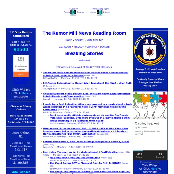 The Rumor Mill News Reading Room - Breaking Stories