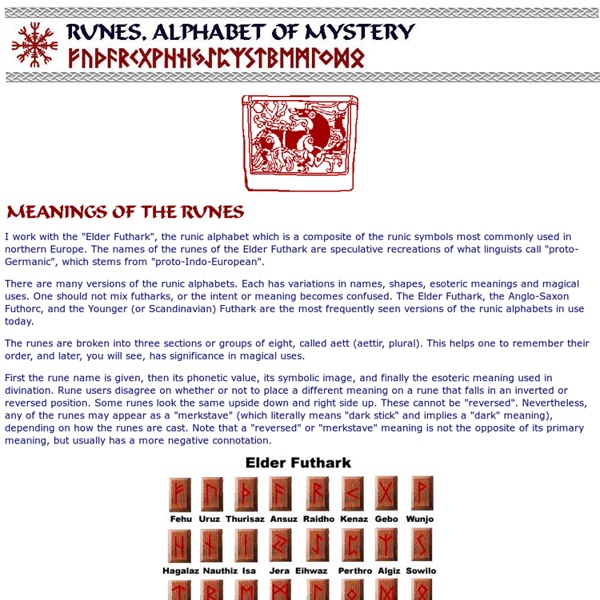 Rune Meanings - The Elder Futhark