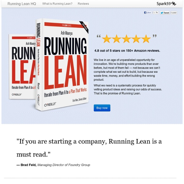 Running Lean: Iterate from Plan A to a Plan That Works.