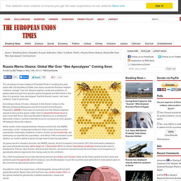 Russia Warns Obama: Global War Over “Bee Apocalypse” Coming Soon